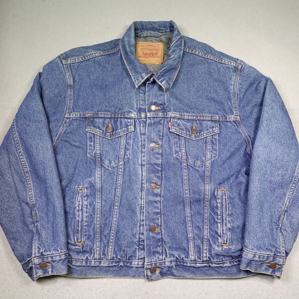 Vintage Levi's Trucker Jacket Mens 48 Blue Type 3 Blanket Lined USA 70506-0316